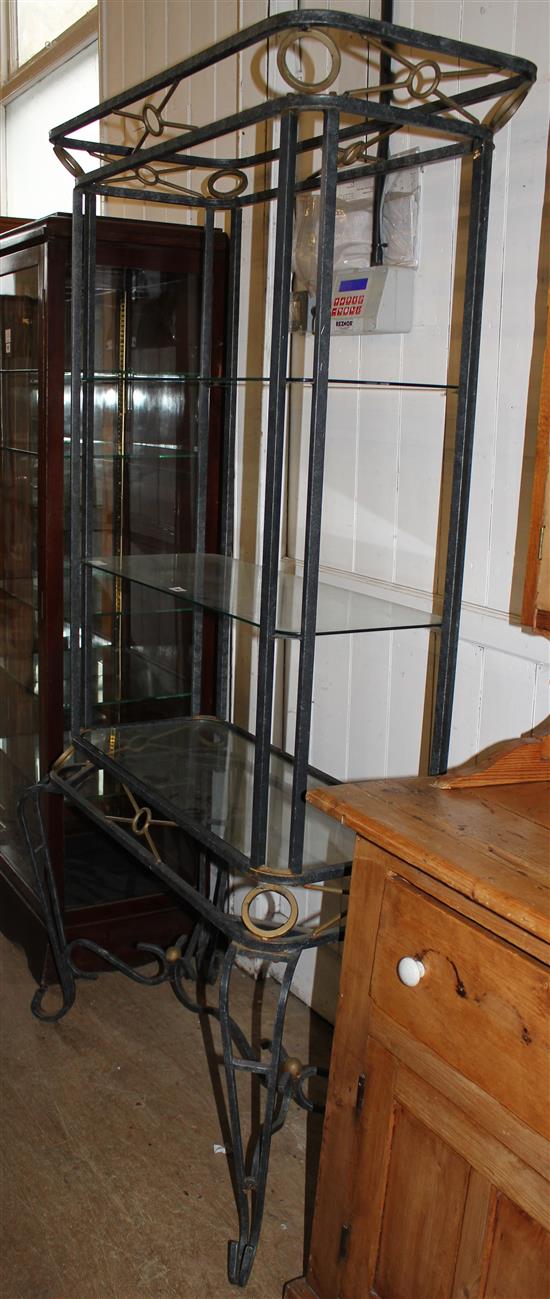 3 tier metal & glass shelves